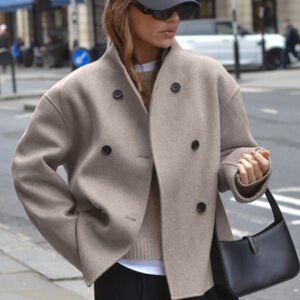 Abrigo de lana marrón vintage