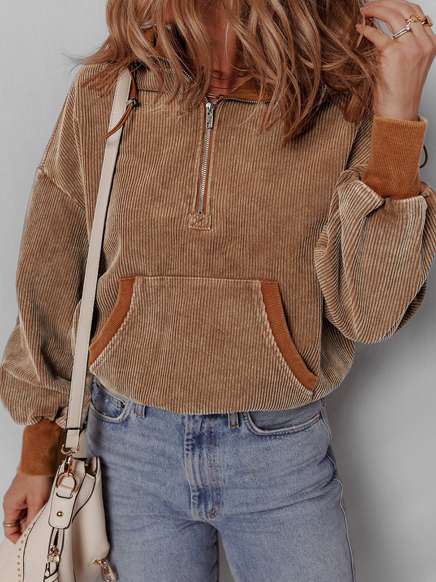 Suéter con media cremallera