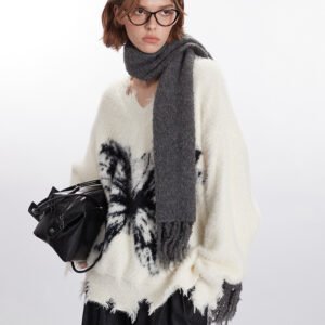 Suéter desgastado estilo retro perezoso