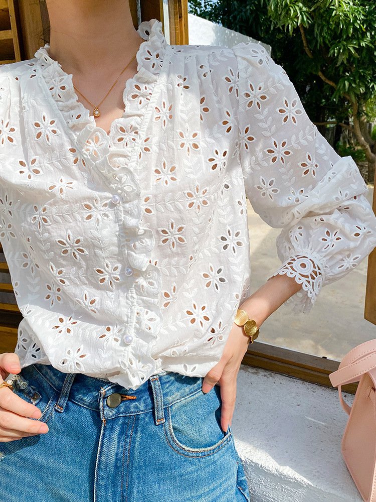 Camisa blanca francesa